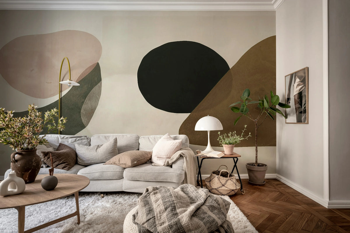 Modern Shapes, Soft Mural Wallpaper - room preview 03