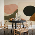 Modern Shapes, Beige Mural Wallpaper - room preview 03