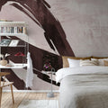 Artzy Stripes, Burgundy Mural Wallpaper - room preview 03
