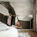 Artzy Stripes, Beige Mural Wallpaper - room preview 03