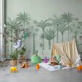 Playful Palms, Green Mural Wallpaper - room preview 03