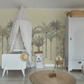 Playful Palms, Yellow Mural Wallpaper - room preview 03