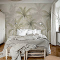 Jungle Canvas, Soft Green Mural Wallpaper - room preview 03