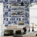 Palm Residence, Blue Mural Wallpaper - room preview 03