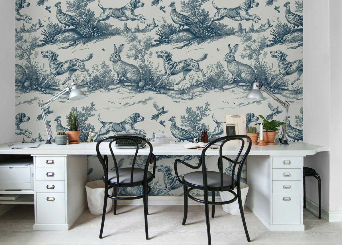 Countryside Tales, Oxford Blue Mural Wallpaper - room preview 03