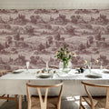 Countryside Toile, Cambridge Red Mural Wallpaper - room preview 03