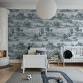 Countryside Toile, Oxford Blue Mural Wallpaper - room preview 03
