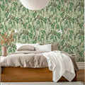 Hanging Branches, Warm Green Mural Wallpaper - room preview 03