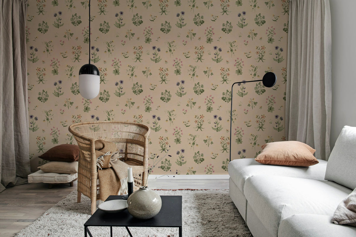Timeless Flora, Pink Mural Wallpaper - room preview 03
