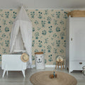 Timeless Flora, Blue Mural Wallpaper - room preview 03