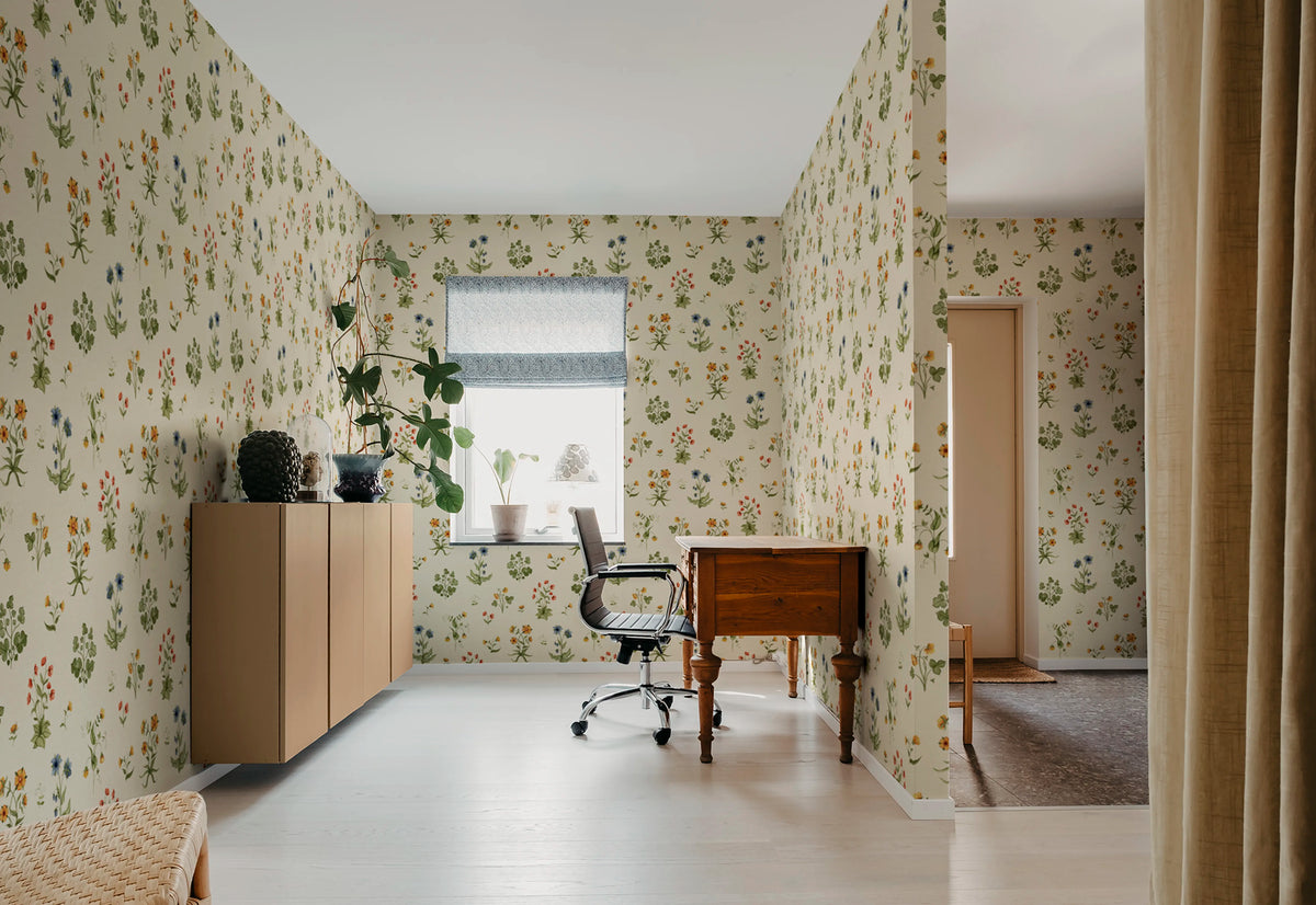 Timeless Flora, Beige Mural Wallpaper - room preview 03