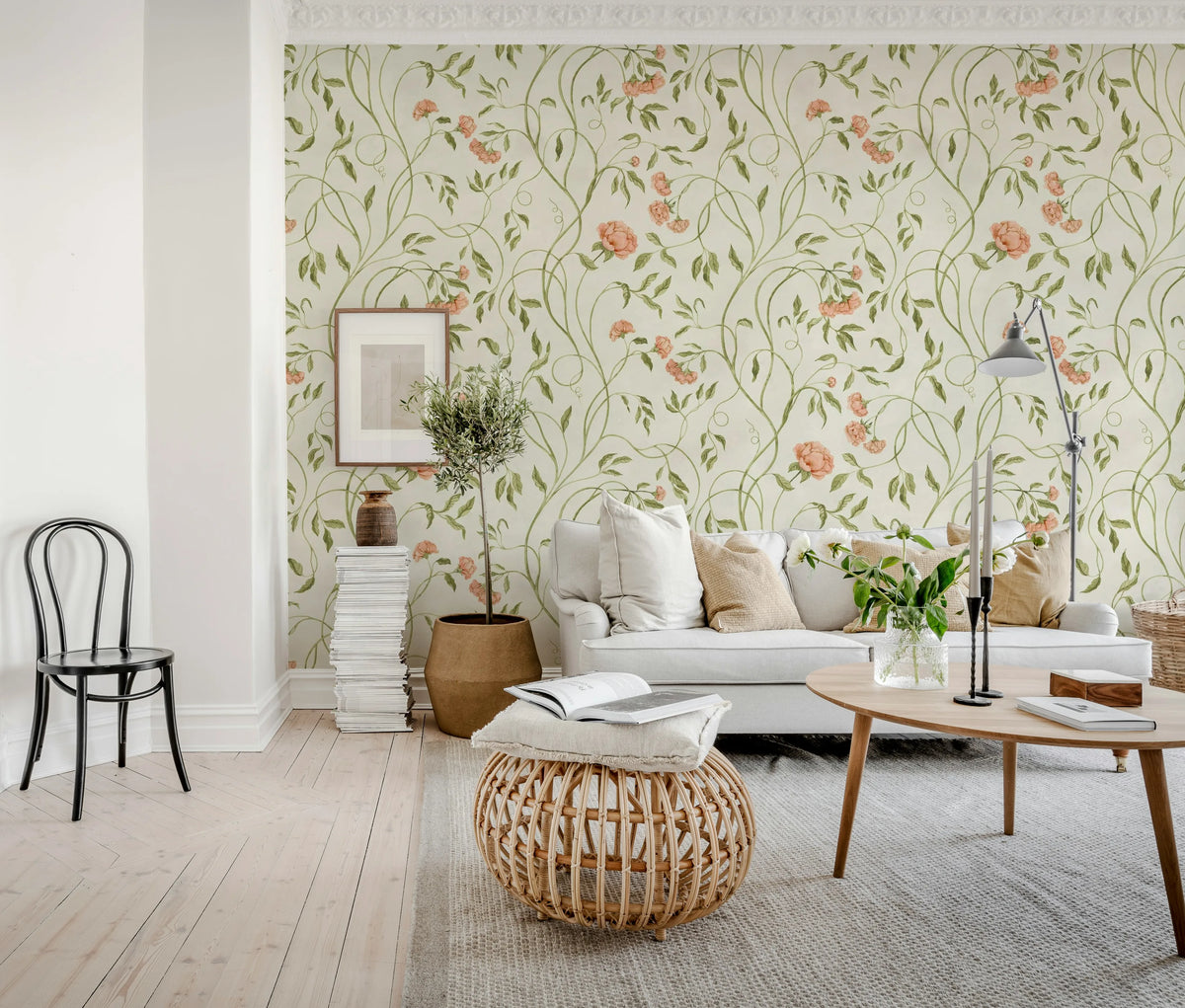Peony Bloom, Pink Mural Wallpaper - room preview 03