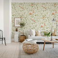 Peony Bloom, Pink Mural Wallpaper - room preview 03