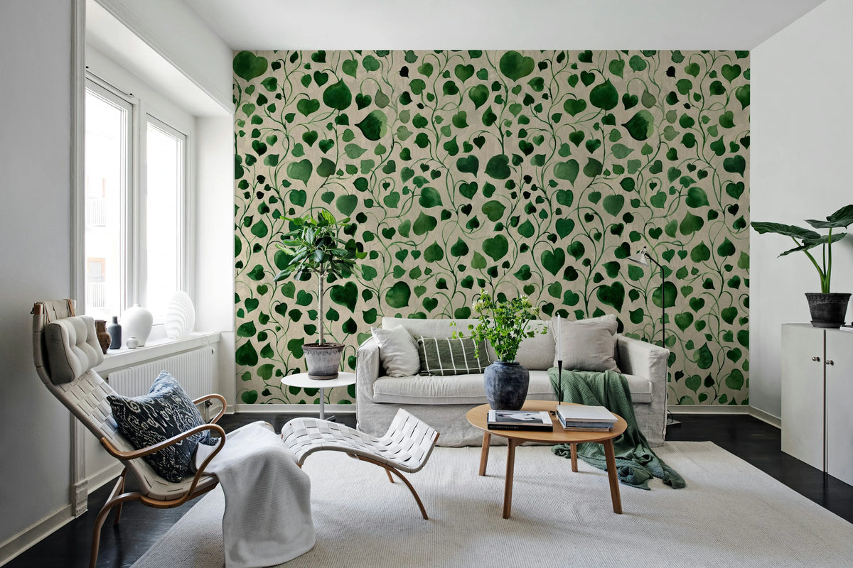 Eternal Vine, Green Mural Wallpaper - room preview 03