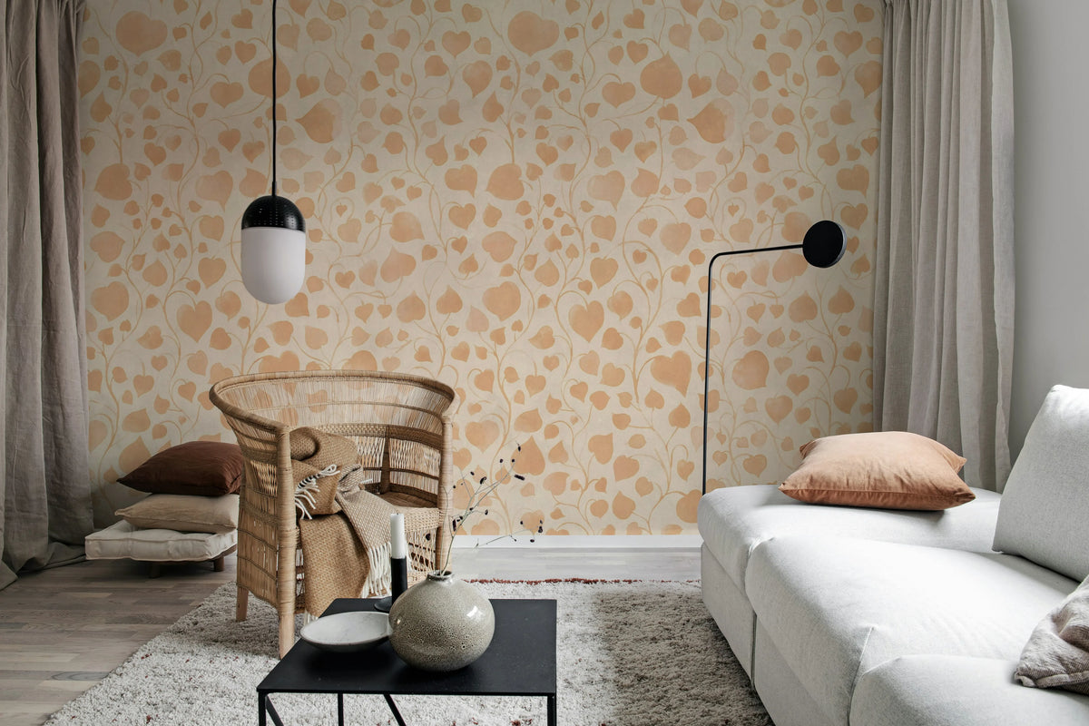 Eternal Vine, Peach Mural Wallpaper - room preview 03