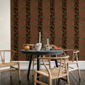 Garden Stripe, Burgundy Mural Wallpaper - room preview 03