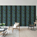 Garden Stripe, Blue Mural Wallpaper - room preview 03