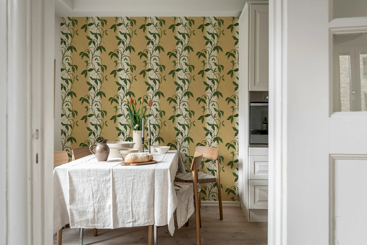Garden Stripe, Yellow Mural Wallpaper - room preview 03