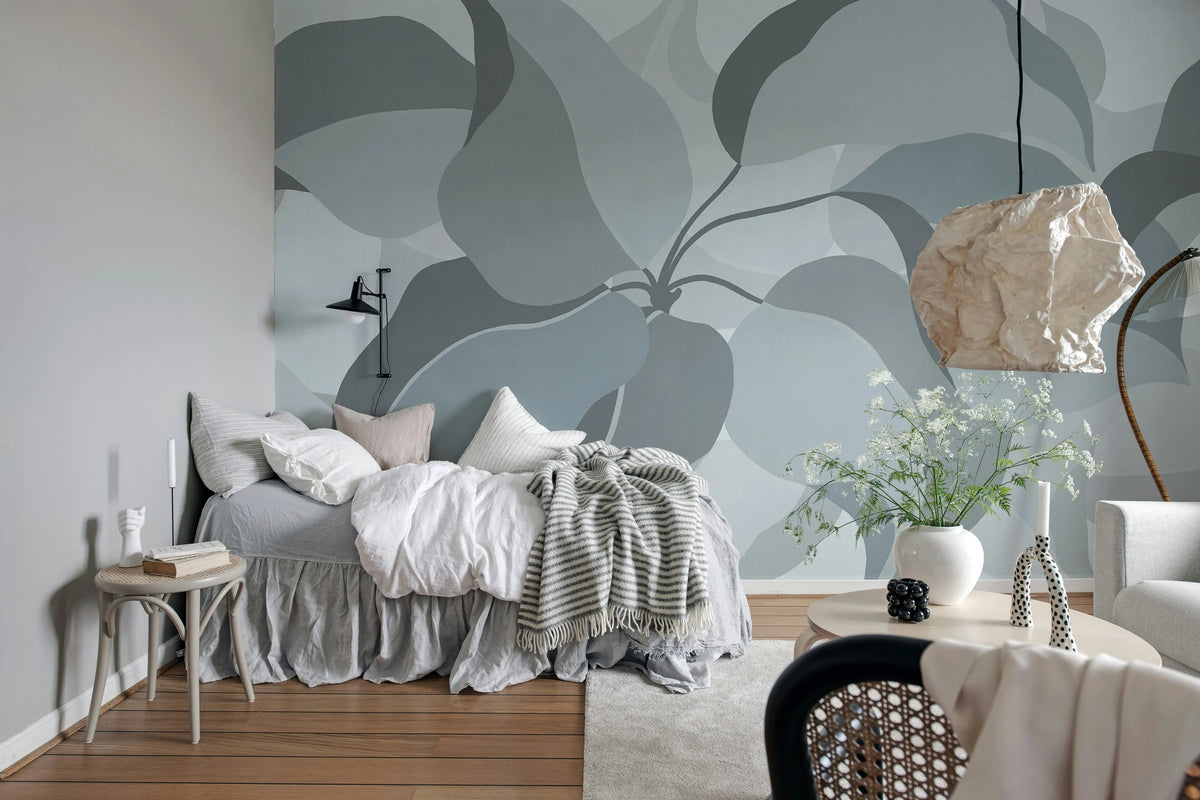 Grand Verdant, Blue Mural Wallpaper - room preview 03