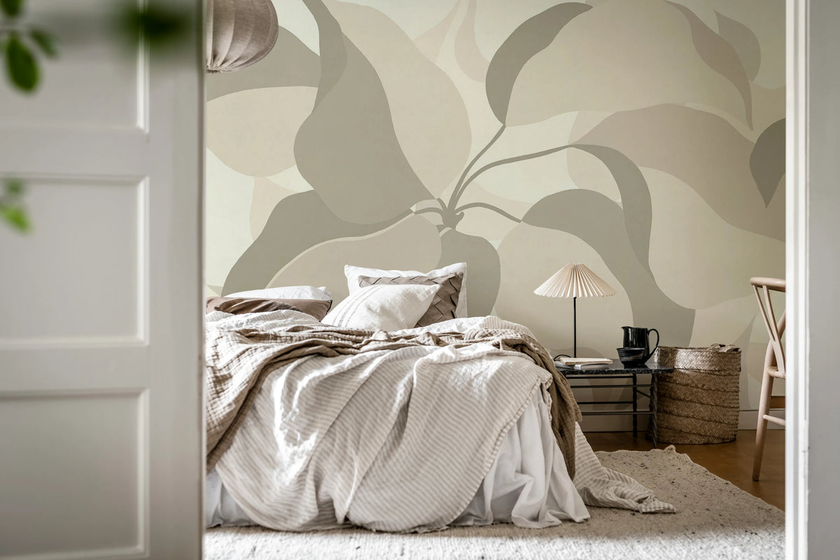 Grand Verdant, Beige Mural Wallpaper - room preview 03