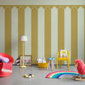 Stripe Chateau, Yellow Mural Wallpaper - room preview 03