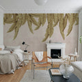 Hanging Palms, Pink Mural Wallpaper - room preview 03