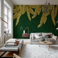 Hanging Palms, Dark Green Mural Wallpaper - room preview 03