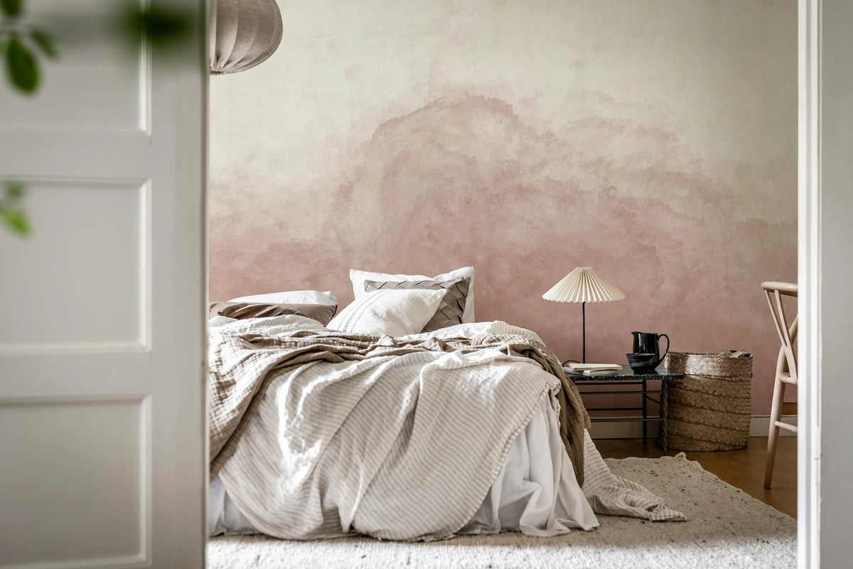 Abstract Watercolor, Pink Mural Wallpaper - room preview 03