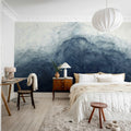 Abstract Watercolor, Blue Mural Wallpaper - room preview 03