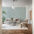 Ribbon Stripe, Light Blue Mural Wallpaper - room preview 03