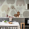Watercolor Shapes, Beige Mural Wallpaper - room preview 03