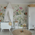 Playful Meadow, Beige Mural Wallpaper - room preview 03