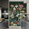 Playful Meadow, Black Mural Wallpaper - room preview 03