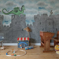 Dragon Castle, Blue Mural Wallpaper - room preview 03