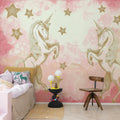 Bubble Unicorn, Pink Mural Wallpaper - room preview 03