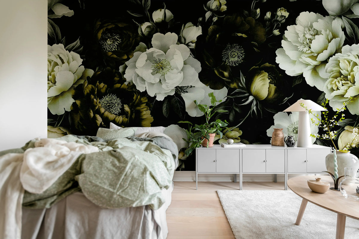 Bouquet of Roses, Yellow Mural Wallpaper - room preview 03