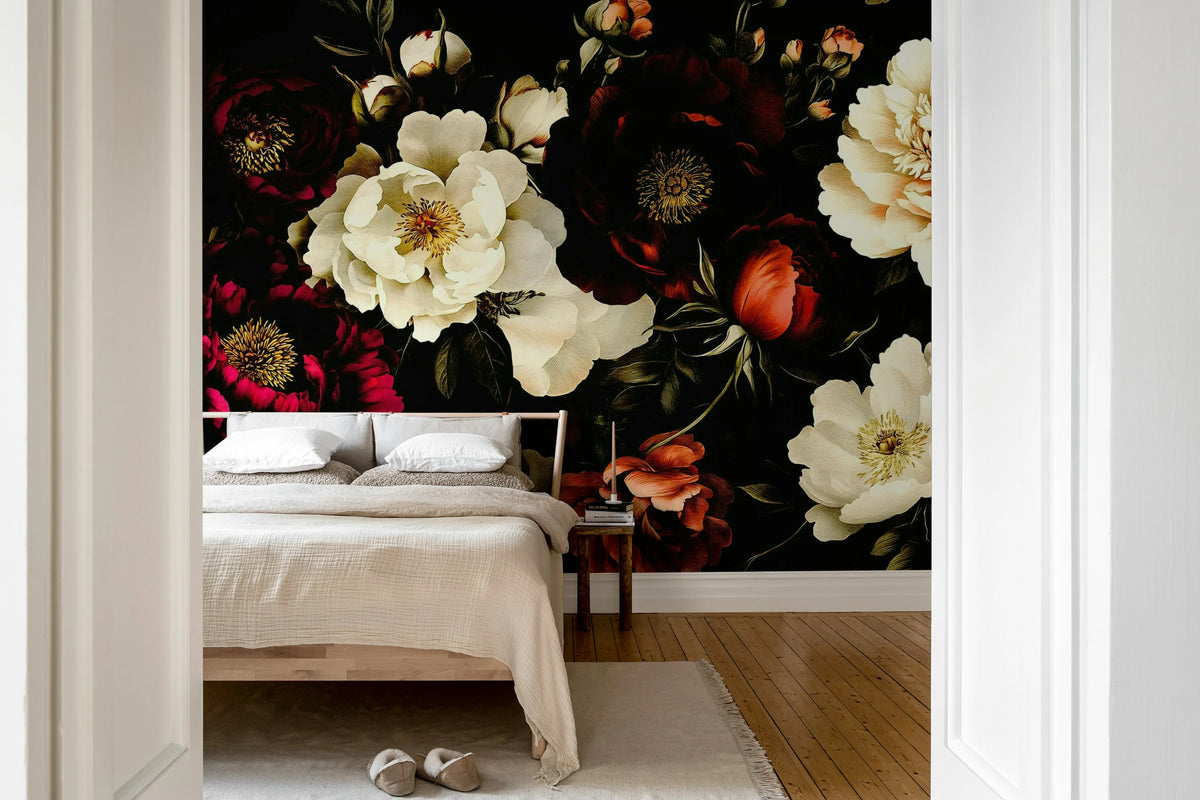 Bouquet of Roses, Red Mural Wallpaper - room preview 03