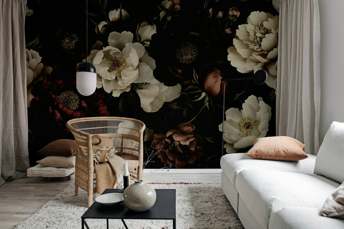 Bouquet of Roses, Vintage Mural Wallpaper - room preview 03