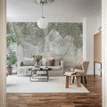 Monstera Wall, Gray Mural Wallpaper - room preview 03