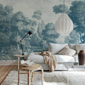 Etching Park, Blue Mural Wallpaper - room preview 03