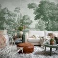 Etching Park, Green Mural Wallpaper - room preview 03
