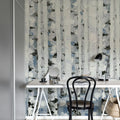 Birch Forest, Blue Mural Wallpaper - room preview 03
