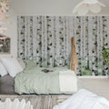 Birch Forest, Green Mural Wallpaper - room preview 03