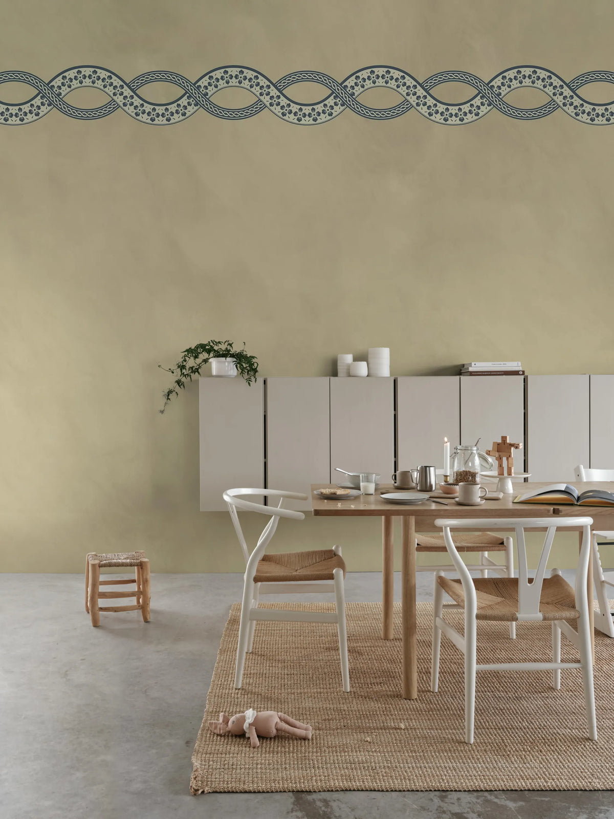 Ivory Braid, Light Beige Mural Wallpaper - room preview 03
