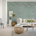 Ivory Braid, Blue Mural Wallpaper - room preview 03