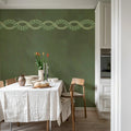Ivory Braid, Green Mural Wallpaper - room preview 03