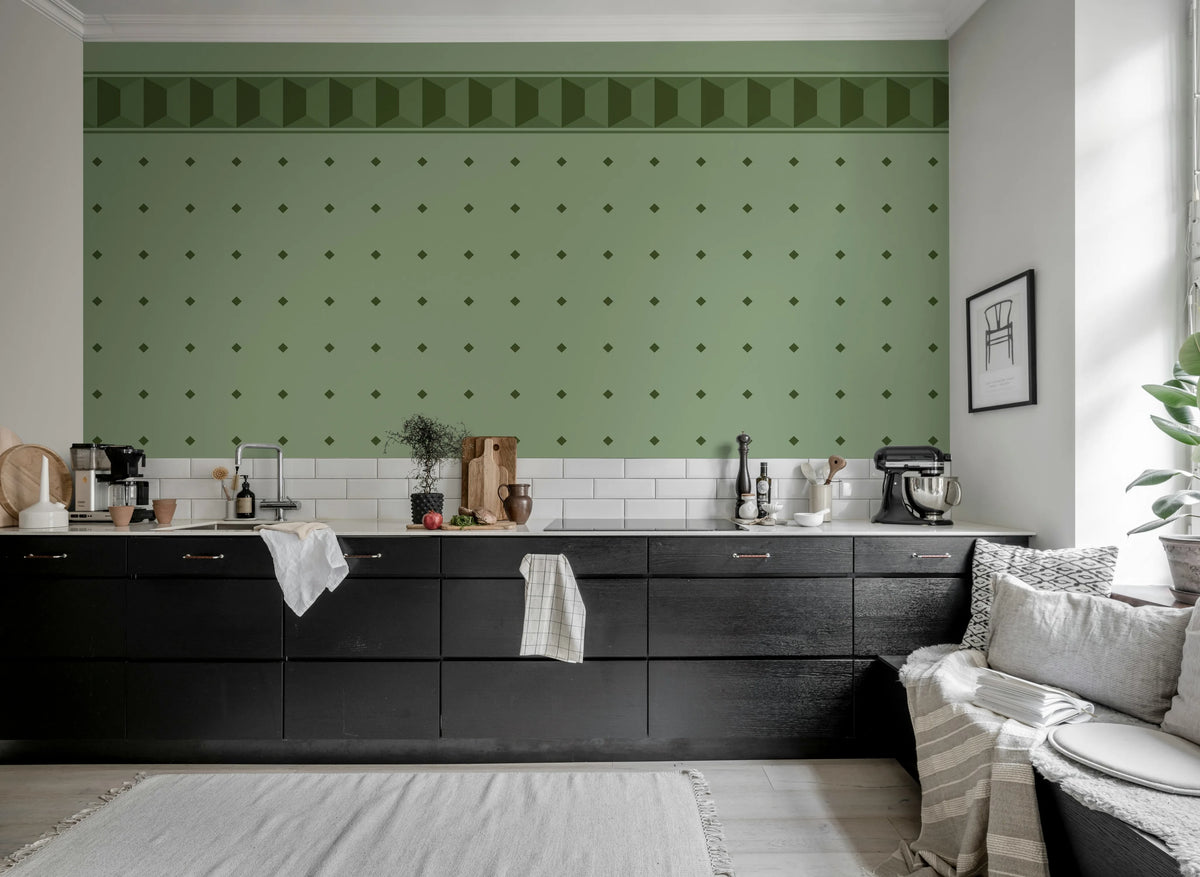 Gentle Manor, Green Mural Wallpaper - room preview 03
