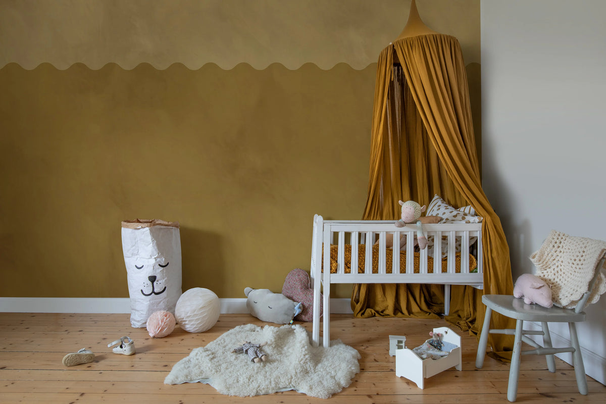 Wave Border, Yellow Mural Wallpaper - room preview 03