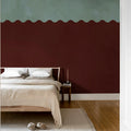 Wave Border, Burgundy Mural Wallpaper - room preview 03