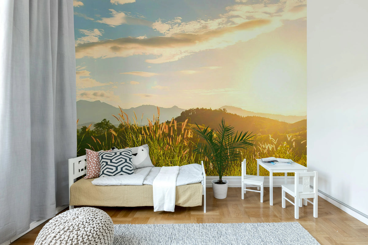 Sunrise Hills, Soft Mural Wallpaper - room preview 03